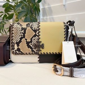 🔥NeW! 🔥Tory Burch Thea Patchwork Web Flap Crossbody